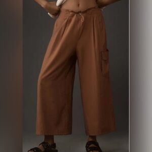 Anthropologie Brown Wide-Leg Trousers